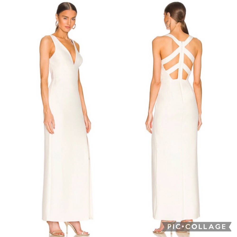 BCBG Maxazaria Long Evening Dress in Off White size 14 NEW! New with tags!